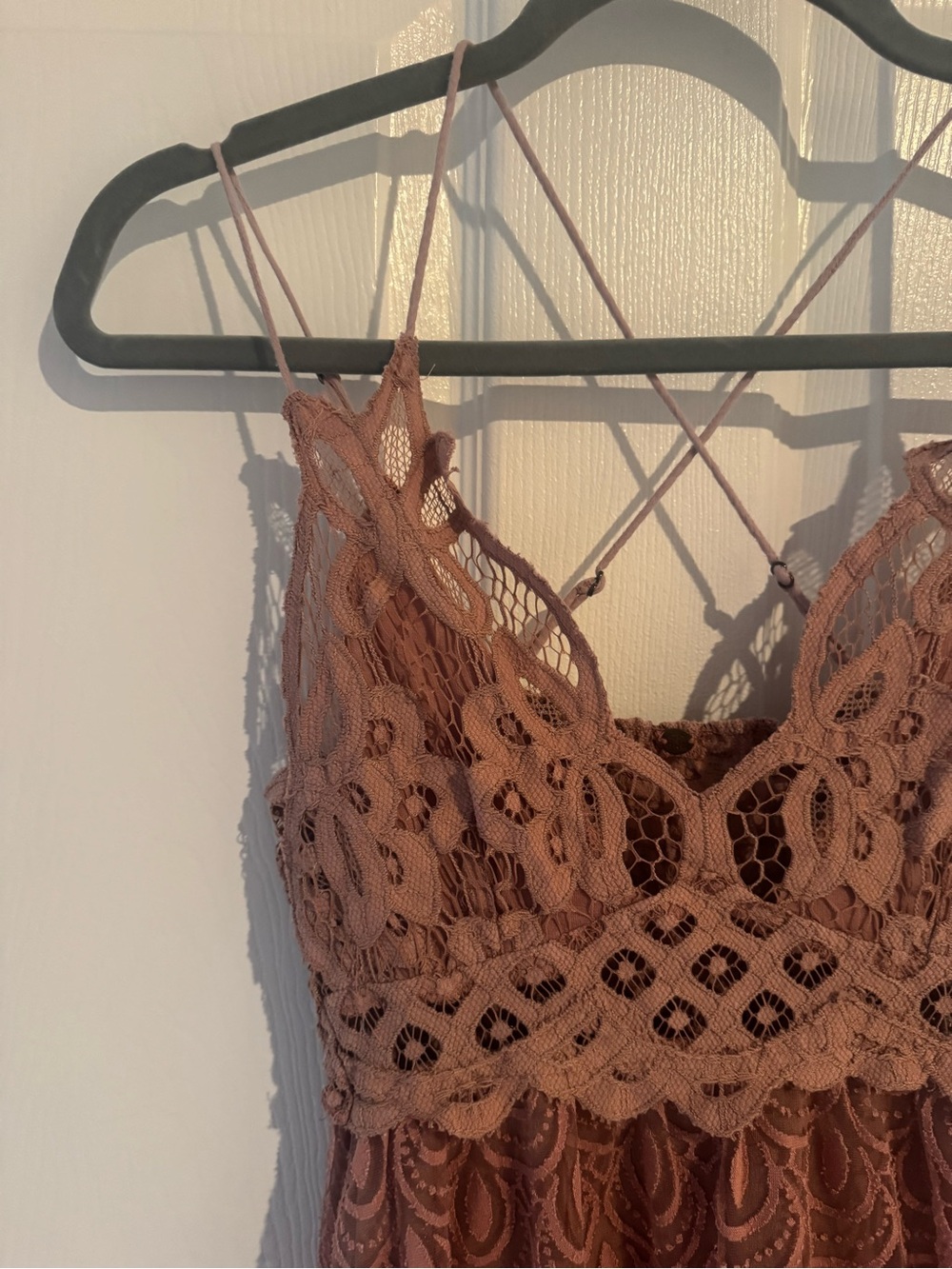 Free People Adella Burnout Slip Dress in Dusty Rose - Picture 6 of 7